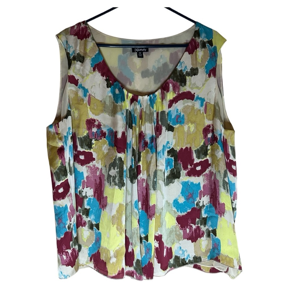 Relativity Womens Sleeveless Multicolored Scoop Neck Size 24W